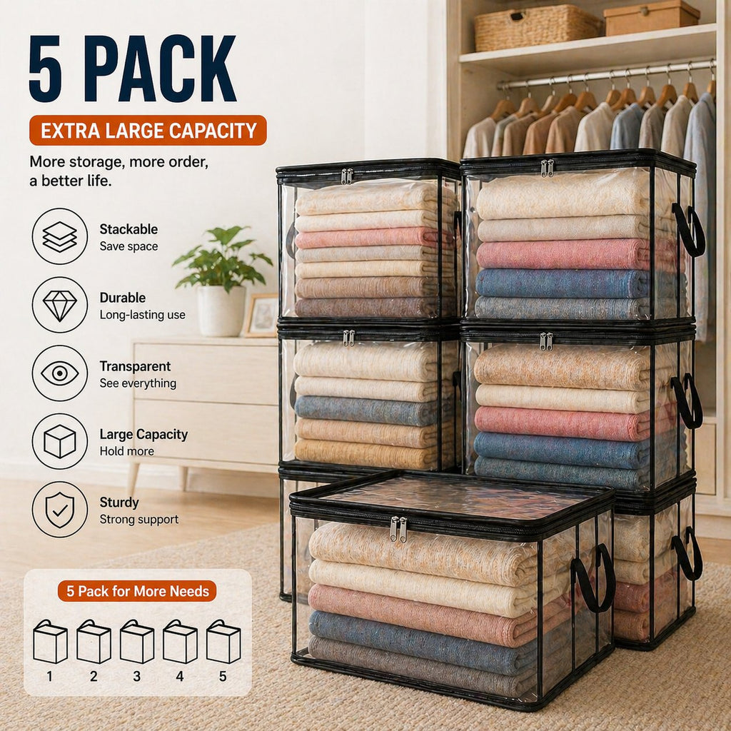 🎁💞LAST DAY 75% OFF ✨📦Large Heavy-Duty Thick Plastic Clear Storage