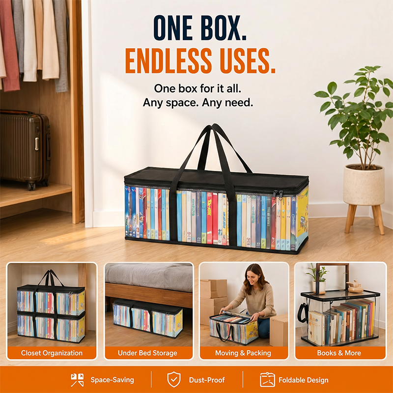 Heavy-Duty Clear Storage Bag for Clothes and Moving