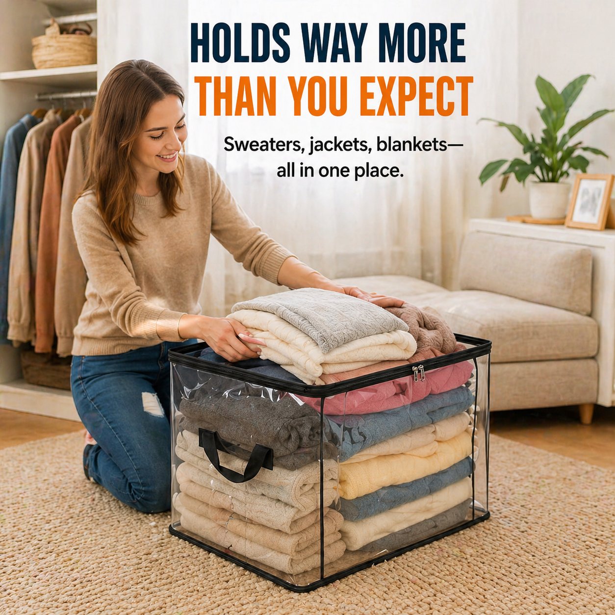 🎁💞LAST DAY 75% OFF ✨📦Large Heavy-Duty Thick Plastic Clear Storage