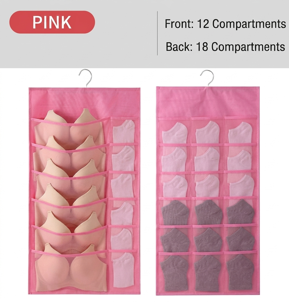 Double-Sided Hanging Lingerie Storage Organizer