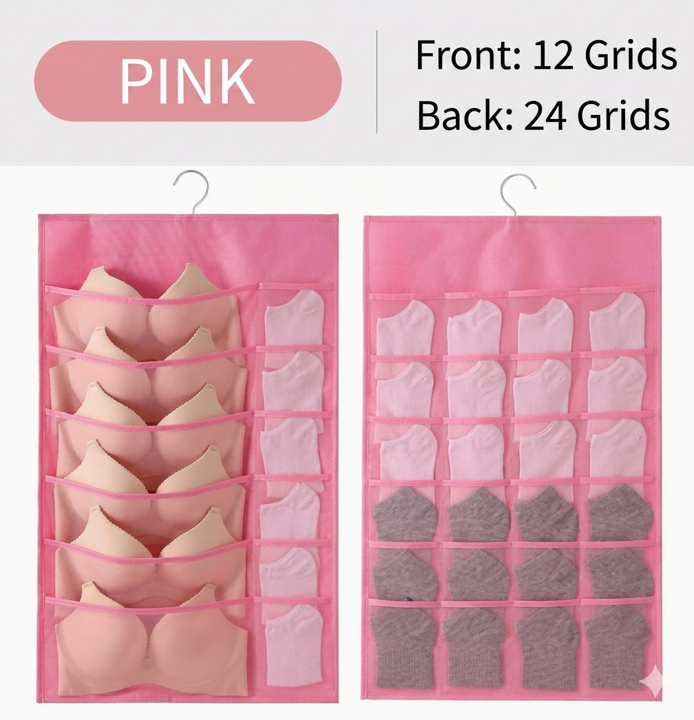 Double-Sided Hanging Lingerie Storage Organizer
