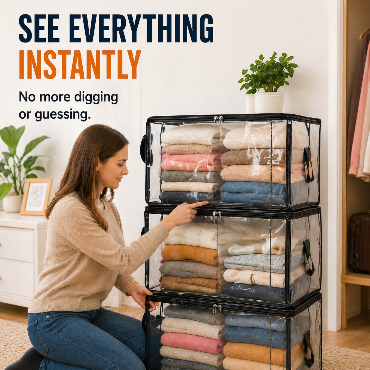 🎁💞LAST DAY 75% OFF ✨📦Large Heavy-Duty Thick Plastic Clear Storage