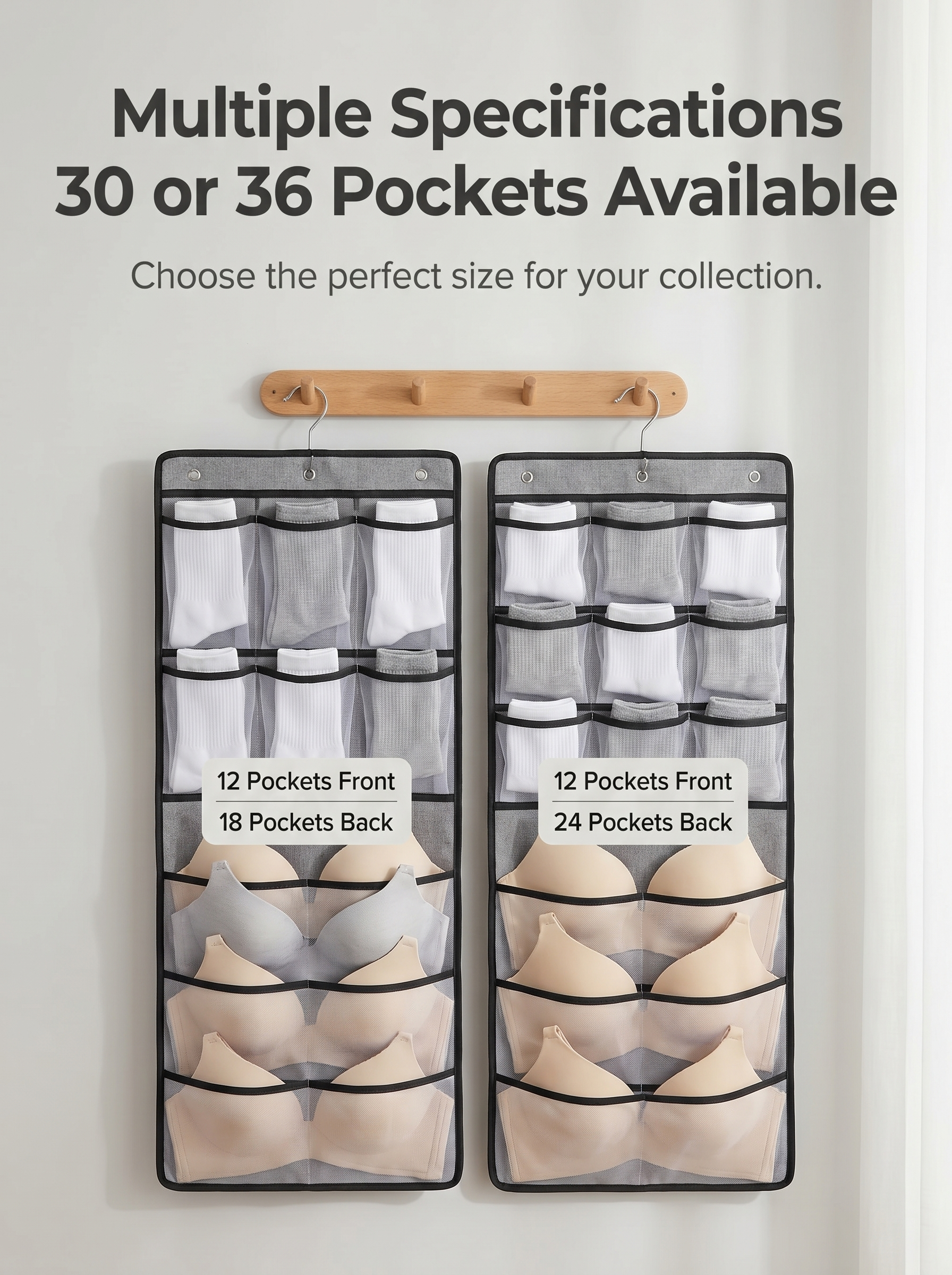 Double-Sided Hanging Lingerie Storage Organizer