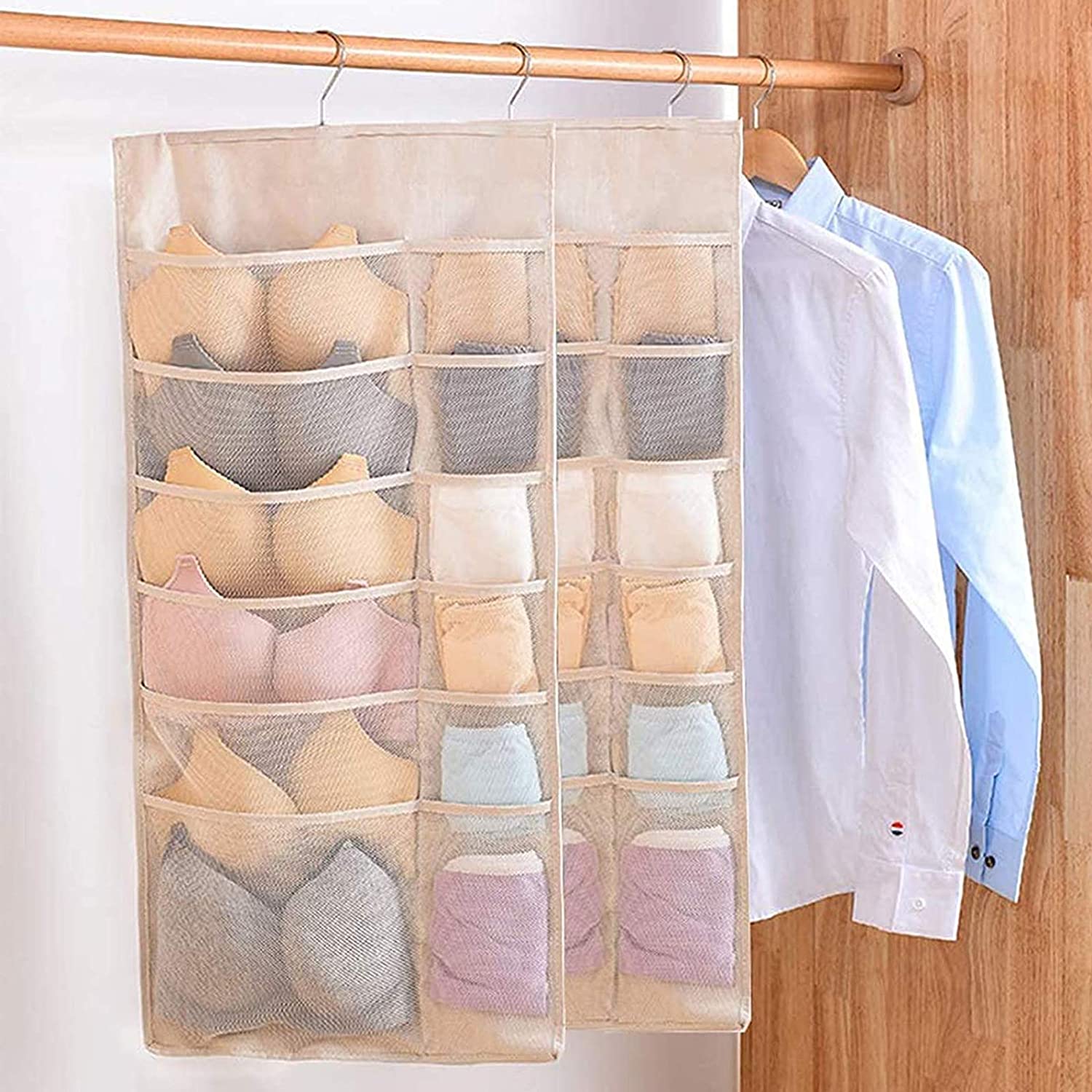 Double-Sided Hanging Lingerie Storage Organizer
