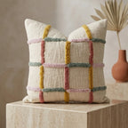 Tufted Plaid Textured Cushion Cover